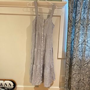 Madewell sundress blue white stripe button down